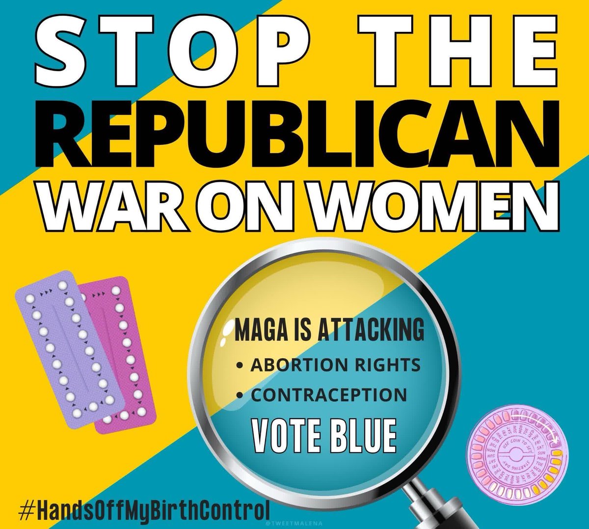 This war needs to end.

NOW‼️

They're not satisfied with taking away our abortion rights. Now, Republicans are coming for our birth control.

NO❗️
#HandsOffMyBirthControl
#wtpGOTV 
#FreshResists 
#DemVoice1
#DemsUnited

Make the GOP the only “casualty” in this war…not women.
