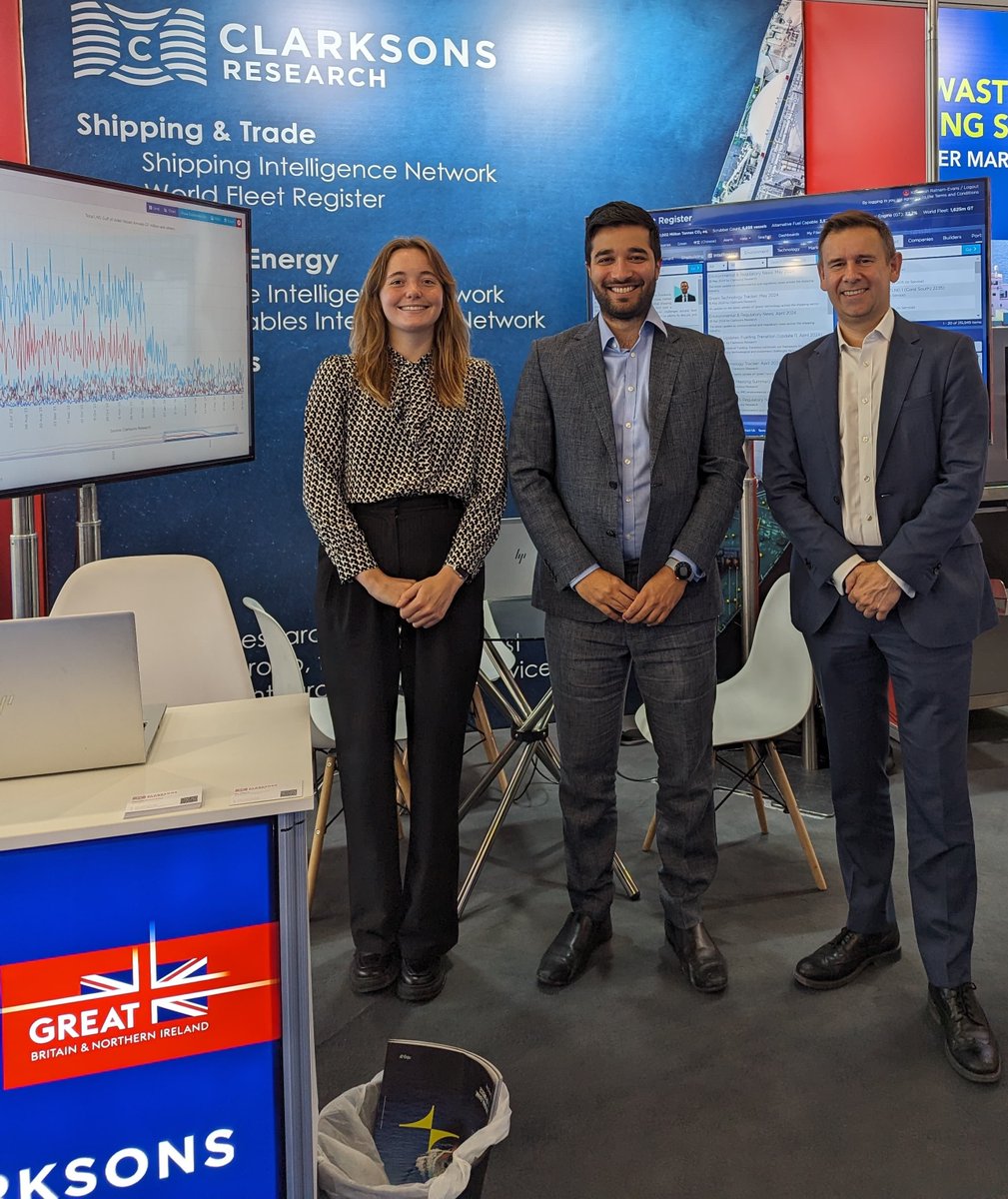 Clarksons_CRSL's tweet photo. Up and running at #Posidonia2024! Come by and say hello at stand 1221/3 in Hall 1. Steve Gordon, Karunesh Ratnam-Evans and Eve Doherty are here to demonstrate our #ShippingIntelligenceNetwork and #WorldFleetRegister!
We hope to see you soon! https://t.co/n94Mfk5uBK