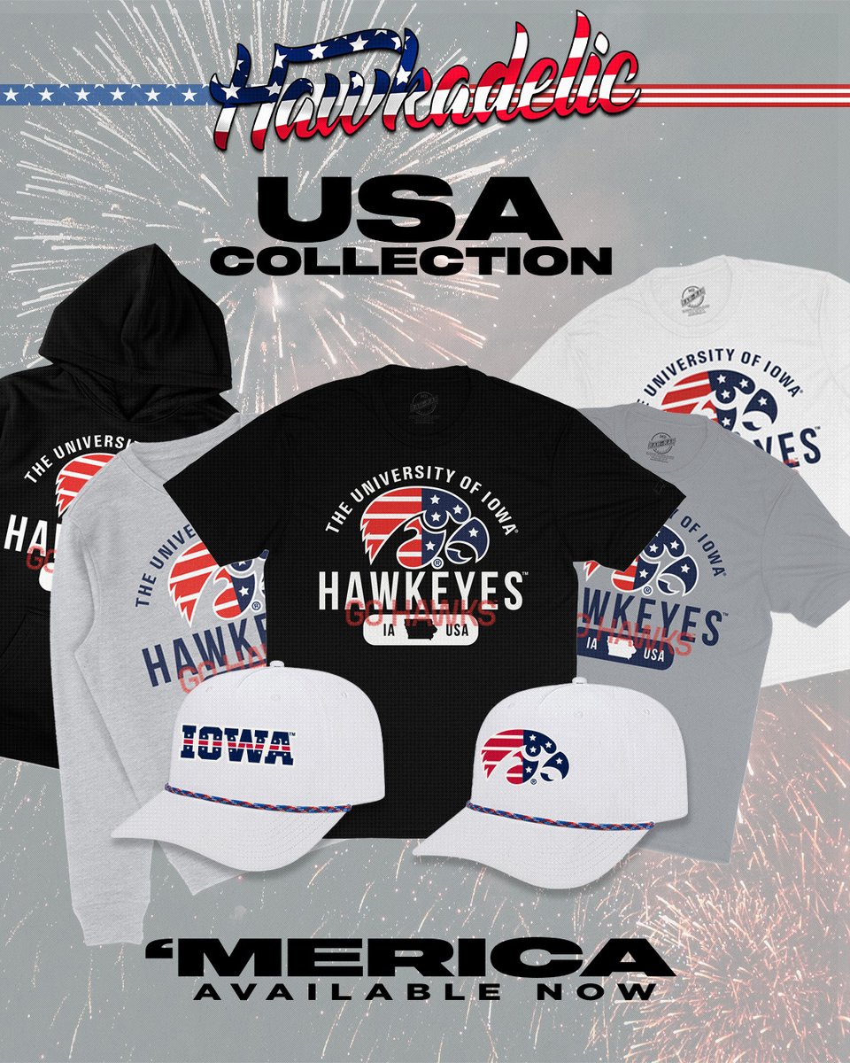 IowaHawkadelic's tweet photo. The USA collection is available now 🇺🇸
Get ready for the 4th of July with Hawkadelic!
#USA #Hawkadelic

Shop here: https://t.co/WuixZ6XKJ0 https://t.co/8tYFf3zCId