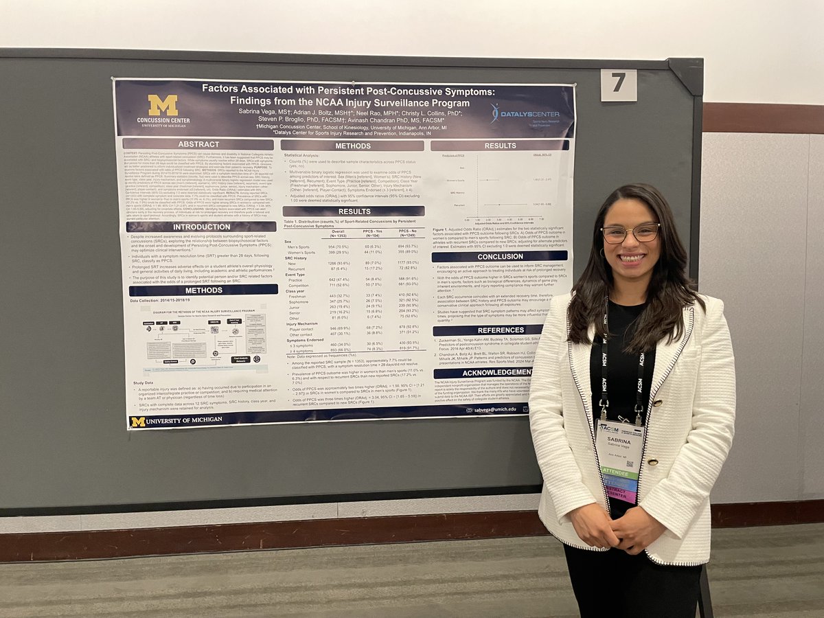 UMichConcussion's tweet photo. 📸 Snapshots from last week at the #ACSM2024! 
@SabrinaVega95 @aboltzster @AK_Memmini @ACSMNews https://t.co/mfJboRrrdc