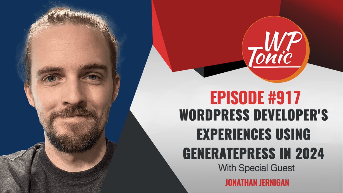 wptonic_com's tweet image. We have a great conversation coming up this Thursday about Jonathan Jernigan we are going to be discussing GeneratePress, WordPress, and Hey:bit.ly/3R9W54c

@permaslug @GeneratePress @heyhey  @KurtvonAhnen @MananaNoMass. | #wordpress. #gutenberg #webdesign