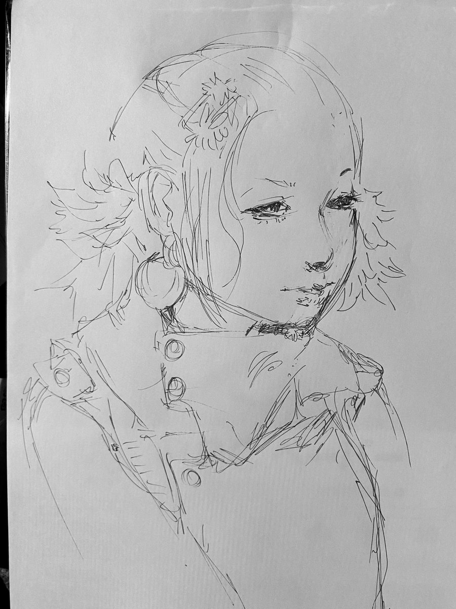 少し描きました。

夜勤の夜食休憩時に。
夜食は食べないので😅

今回は時間無くて雑です
すみません

#イラスト #illustration #rkgk 