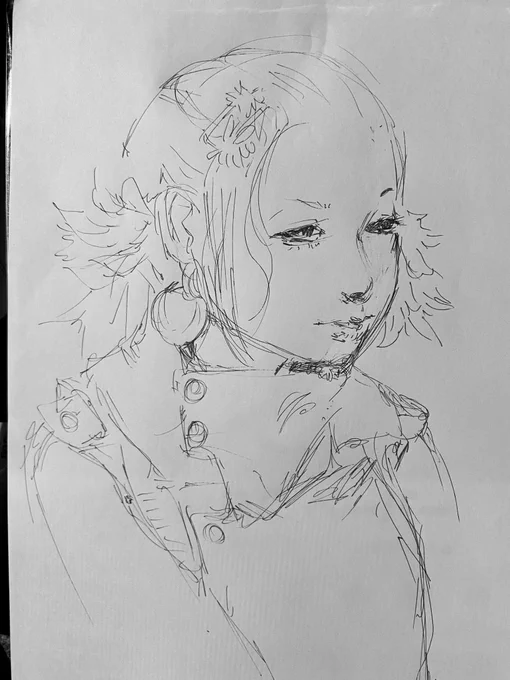 少し描きました。

夜勤の夜食休憩時に。
夜食は食べないので😅

今回は時間無くて雑です
すみません

#イラスト #illustration #rkgk 