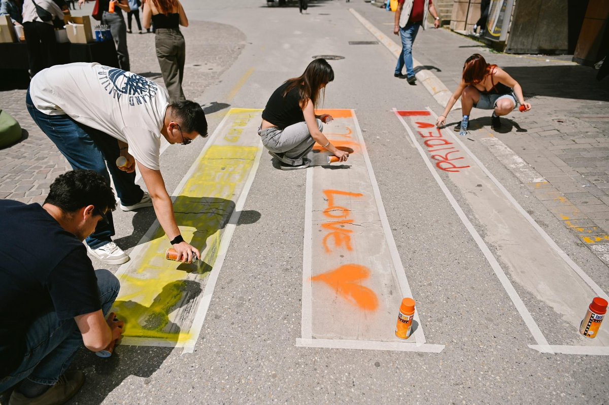 YIHRKosovo's tweet photo. What an empowering afternoon at PRIDE SQUARE! 🌈✨
In today's street action, we transformed the space in front of the Grand Hotel into a vibrant Pride Square. We claimed this space with pride and joy.
Let's keep the momentum going!
#PrideSquare #PrideWeek2024 #VisibilityMatters https://t.co/N4pYQALSdT