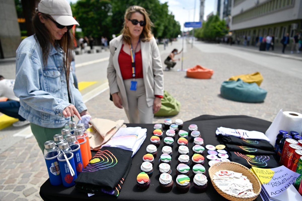 YIHRKosovo's tweet photo. What an empowering afternoon at PRIDE SQUARE! 🌈✨
In today's street action, we transformed the space in front of the Grand Hotel into a vibrant Pride Square. We claimed this space with pride and joy.
Let's keep the momentum going!
#PrideSquare #PrideWeek2024 #VisibilityMatters https://t.co/N4pYQALSdT