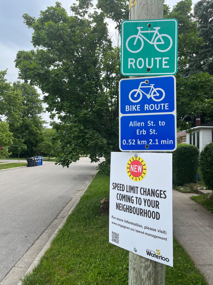 jenvasic's tweet photo. Take note #Ward5Waterloo, speed limits reductions are in their way — 40 km/hr on minor collector & local roads. https://t.co/AvqZR9Q73G