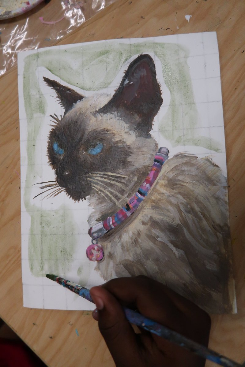 ART_jprovow's tweet photo. Ending the year with 'thank you gifts' to our wonderful teachers!! 6/7th grade artists painted, drew, collaged, &amp; digitally designed photographs of the staff's pets &amp; are gifting the art to them! https://t.co/cLbeK3vs81