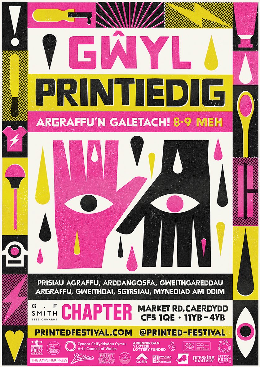 Mae'r Ŵyl Brintiedig yn dychwelyd i Gaerdydd wythnos yma 📢

Yn cynnwys gweithgareddau sy’n addas i deuluoedd, ‘llwybr gwneuthurwyr’ o stondinau artistiaid a chyfle i roi cynnig ar brint! 

Yn cael ei gynnal <a href="/chaptertweets/">Chapter Arts Centre</a> 8 - 9 Mehefin 📆

Darganfod mwy: creativecardiff.org.uk/cy/g%C5%B5yl-p…