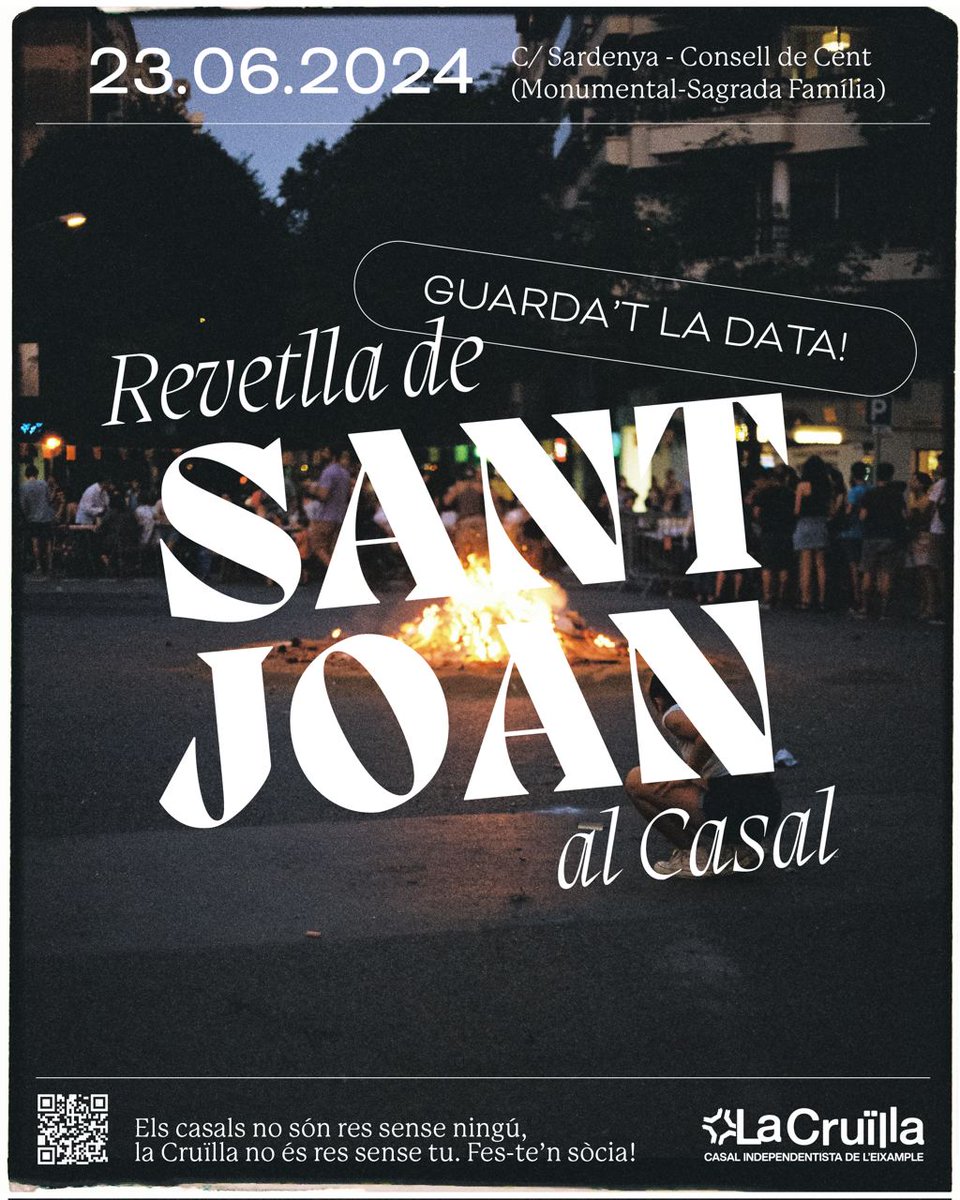 lacruilla's tweet photo. 🔥Un any més, la Revetlla de Sant Joan la celebrarem al casal! 

Properament més informació... https://t.co/sSQIR0Oy7U