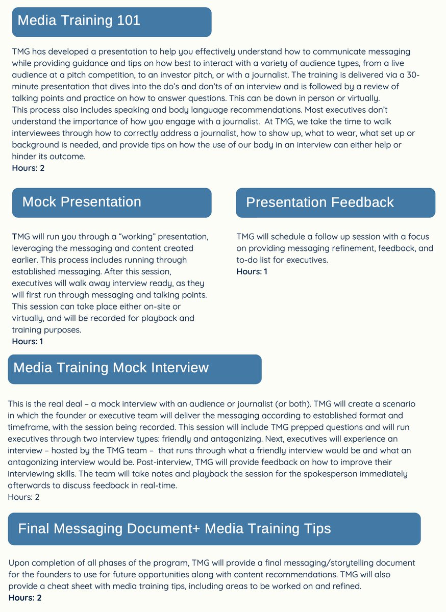 teddysf's tweet photo. Excited to share that my agency @TedMillerGroup is launching a Messaging & Media Training Package aimed at startup founders and VC firms. 

In today's founder-centric media world, these skills are essential to telling your story and communicating in a clear and honest way to key audiences and stakeholders. Content is king as they say. 

This is a flat fee program for 15 hours of our expertise, that can be used all at once or spread out over a period of time.

If you are a founder or VC firm that would like to learn more or sign up for one of a package, DM me here or ping me on email us at contact@tedmillergroup.com.