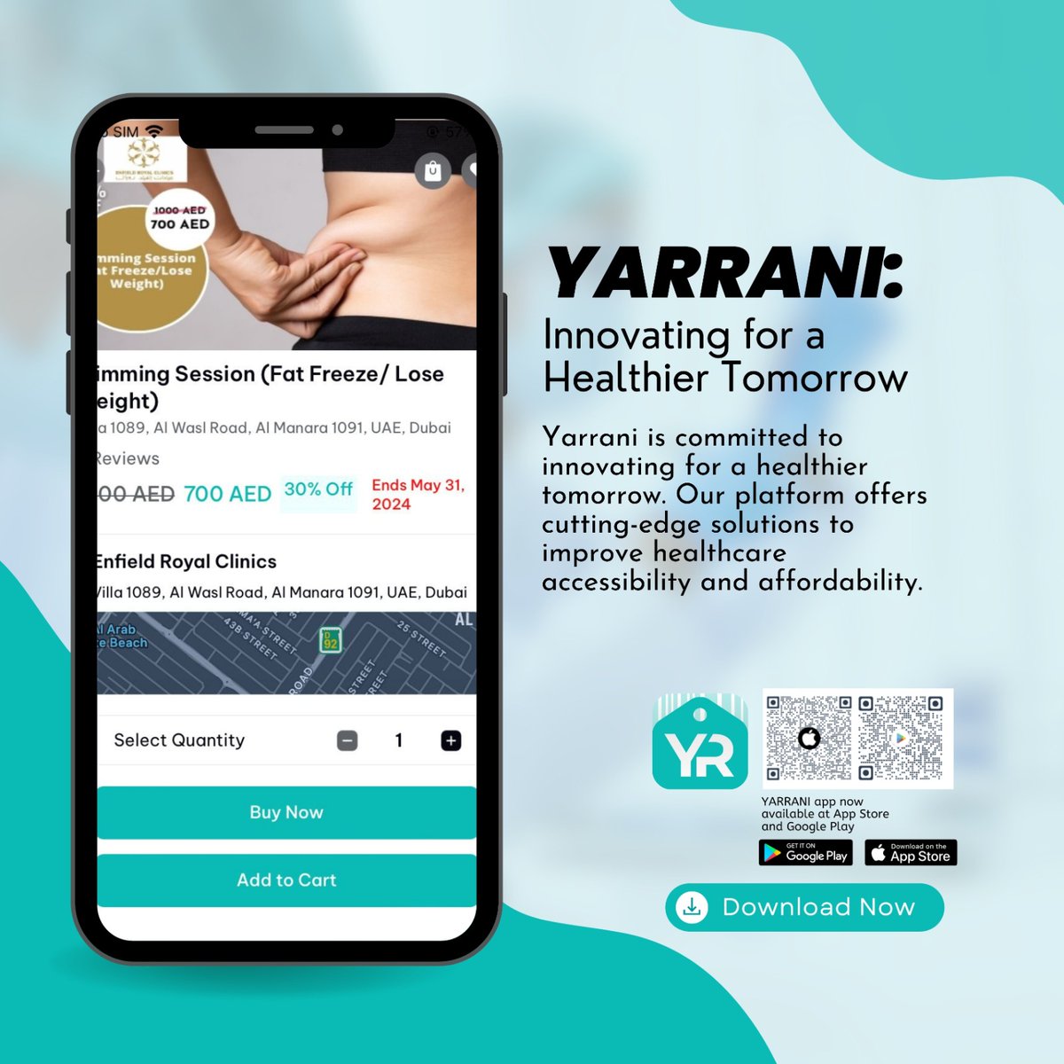Yarrani_MENA's tweet photo. Yarrani is committed to innovating for a healthier tomorrow. 

Our platform offers cutting-edge solutions to improve healthcare accessibility and affordability. 
.
#Dubai #dxb #Abu_dhabi #ajman #kuwait #q8 #kifan #ministery_of_health #clinics #clinic #sharjah https://t.co/lbvl7KhjOc
