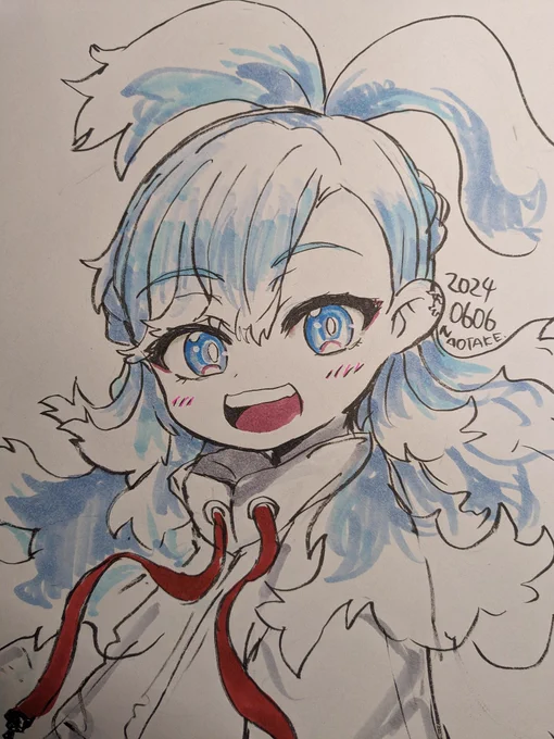 寝る前のラクガキ 振り向きこぼ 