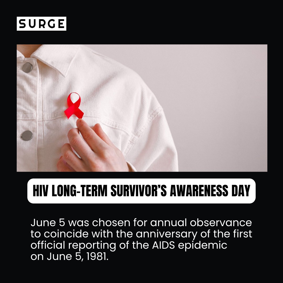 On HIV Long-Term Survivor’s Awareness Day, let's celebrate the resilience and perservance of those living with HIV for decades. Together, we strive for a future free of stigma and discrimination.

#surgeapp #hivawareness