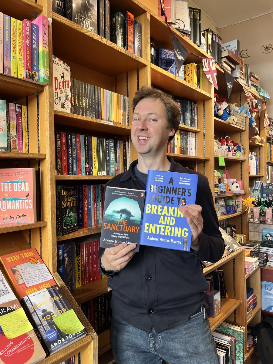NottingHillBook's tweet photo. A huge thank you to @andrewhunterm for visiting us today to sign copies of his crime thriller, The Sanctuary, and his latest, A Beginner's Guide to Breaking and Entering!   
Get your hands on one of the signed copies now. 
We're open 9:00am - 7:00pm all week. https://t.co/ktGSZodH85