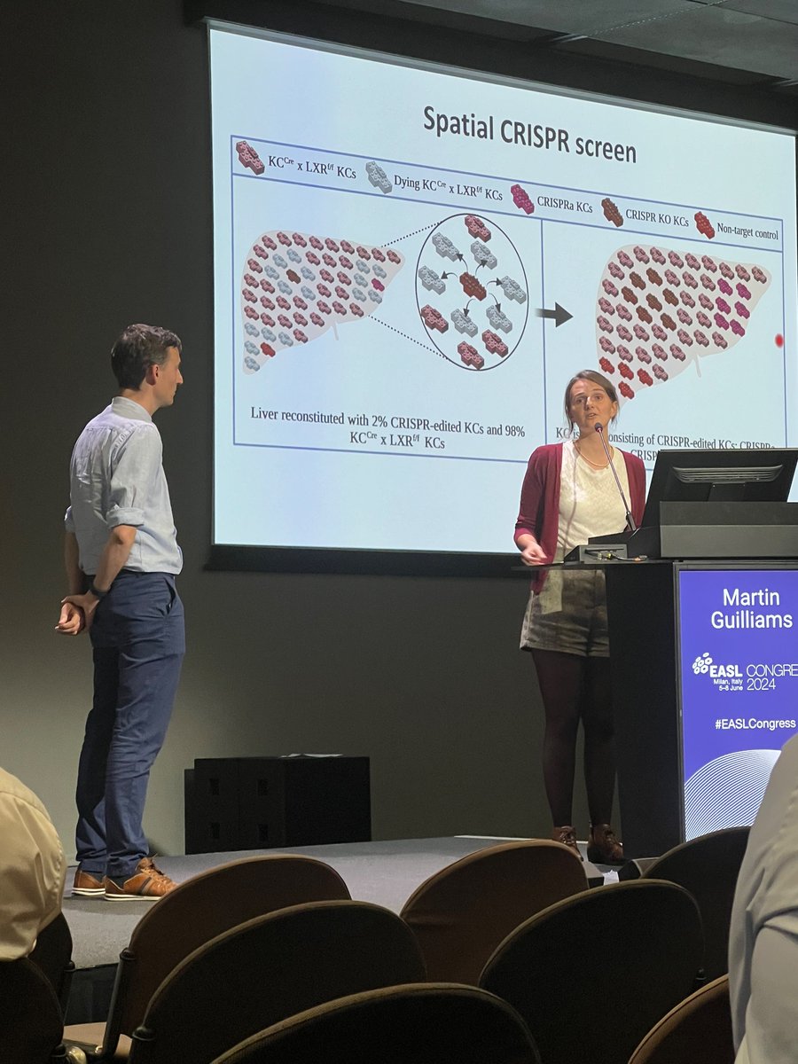Kirk Wangensteen, MD/PhD (@kirkwangensteen) on Twitter photo CRISPR perturb-seq of transplanted macrophages in vivo, helpful in finding the key factors involved in making Kupffer cells. Bravissimo! <a href="/MartinGuilliams/">Martin Guilliams</a> with
<a href="/a_lamb91/">Aimée Bugler-Lamb</a>
in Milan 🇮🇹 #EASLCongress CRISPR perturb-seq of transplanted macrophages in vivo, helpful in finding the key factors involved in making Kupffer cells. Bravissimo! <a href="/MartinGuilliams/">Martin Guilliams</a> with
<a href="/a_lamb91/">Aimée Bugler-Lamb</a>
in Milan 🇮🇹 #EASLCongress