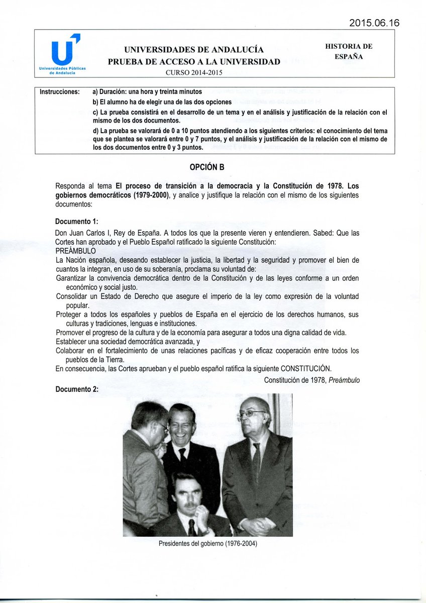 Santimillon97's tweet photo. Mi examen de Historia de España de Selectividad allá por 2015 VS examen EBAU 2024

Ahora entiendo por qué las notas de corte están en general tan altas... https://t.co/B1nezMil6p