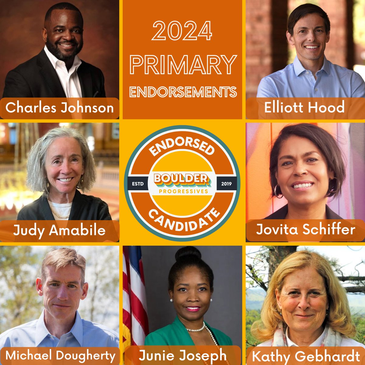 boulderprogress's tweet photo. Boulder Progressives is proud to endorse these seven candidates in the 2024 Primary Election!

Ballots have been mailed; election day is June 25th. Vote early and vote with confidence in this very important election.

Learn more about our endorsements at
https://t.co/64AkmL8SWA https://t.co/w6FCzEwPFq