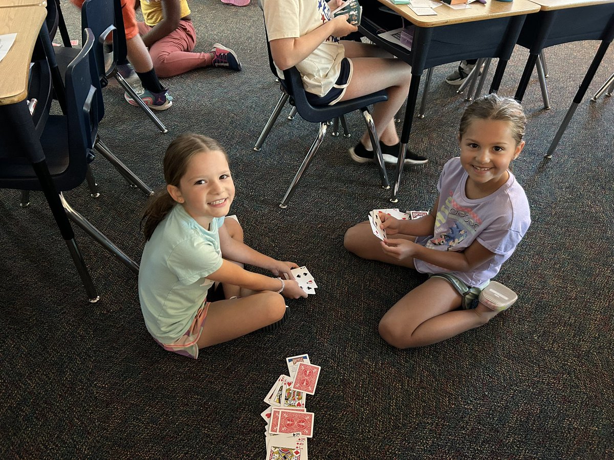 JillEltiste's tweet photo. Having fun with friends playing the smallest number card game @ShoalCreekStars #lpssummer2024 #placevalue #scstars https://t.co/L6g9RKWhcj
