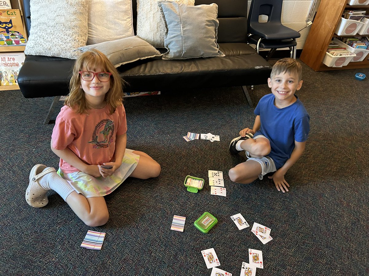 JillEltiste's tweet photo. Having fun with friends playing the smallest number card game @ShoalCreekStars #lpssummer2024 #placevalue #scstars https://t.co/L6g9RKWhcj