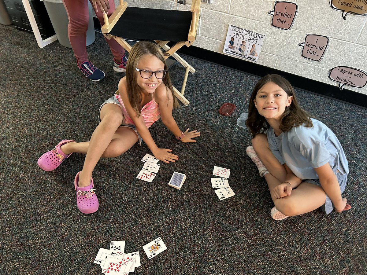 JillEltiste's tweet photo. Having fun with friends playing the smallest number card game @ShoalCreekStars #lpssummer2024 #placevalue #scstars https://t.co/L6g9RKWhcj
