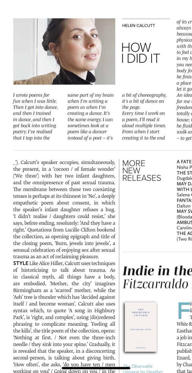 HelenCalcutt's tweet photo. Besotted with this gorgeous review by Ellora Sutton of ‘Feeling All…’ in the latest issue of @Mslexia ✨ I’m in wonderful company too! https://t.co/0VMKeU10FC