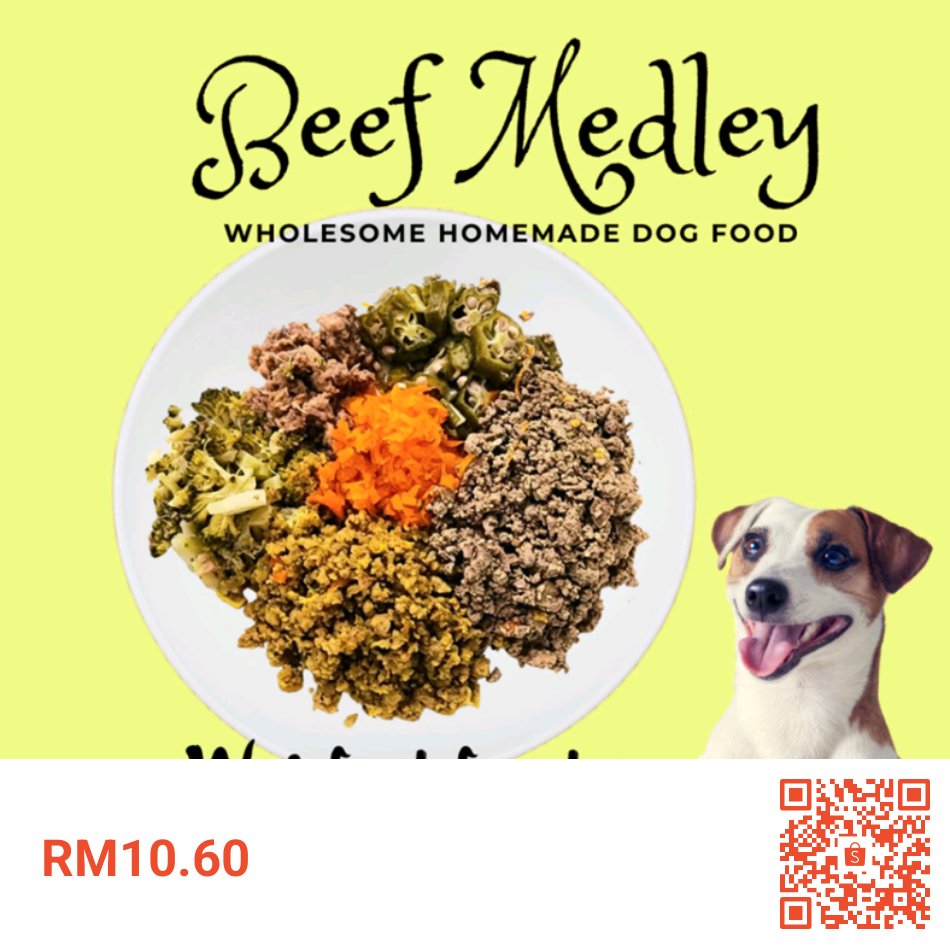 jerekah1's tweet photo. I'm selling [150g] Beef Medley - Nutritiously home-cooked grain  &amp; chicken free wet dog food. 混合牛肉 - 营养丰富���自制谷物和不含鸡肉的湿狗粮 for RM10.60. Get it on Shopee now! https://t.co/txofR6oDPq #ShopeeMY https://t.co/4DZS6UNkmw