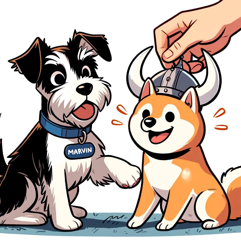 MarvinInuCoin's tweet photo. $MARVIN and his brother Floki are the good boys of crypto! 🐶

#marvininu #eth #bullrun #crypto #bullish https://t.co/ChaGDGwviH