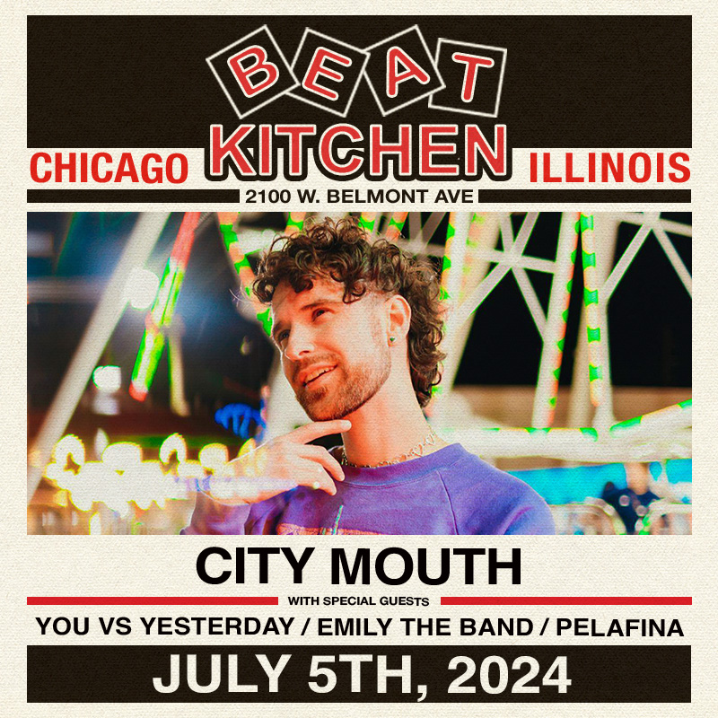 Kickstand Productions (@kickstandshows) on Twitter photo 🔥 NEW SHOW 🔥
<a href="/CityMouth/">City Mouth</a> with <a href="/youvsyesterday/">You vs Yesterday</a>, <a href="/emilytheband/">etb💘</a> & <a href="/_Pelafina/">Pelafina</a>
📆 FRI., JULY 5 at <a href="/beatkitchenbar/">Beat Kitchen</a>
🎟 ON SALE NOW
🔗 bit.ly/3VoaKey 🔥 NEW SHOW 🔥
<a href="/CityMouth/">City Mouth</a> with <a href="/youvsyesterday/">You vs Yesterday</a>, <a href="/emilytheband/">etb💘</a> & <a href="/_Pelafina/">Pelafina</a>
📆 FRI., JULY 5 at <a href="/beatkitchenbar/">Beat Kitchen</a>
🎟 ON SALE NOW
🔗 bit.ly/3VoaKey