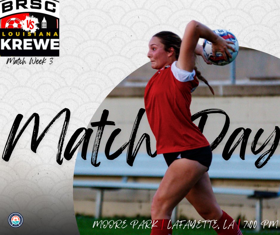 brscunited's tweet photo. It's a midweek Match Day!

We're traveling to Moore Park this evening to take on LA Krewe Rush Women. https://t.co/9GTU3c1smq