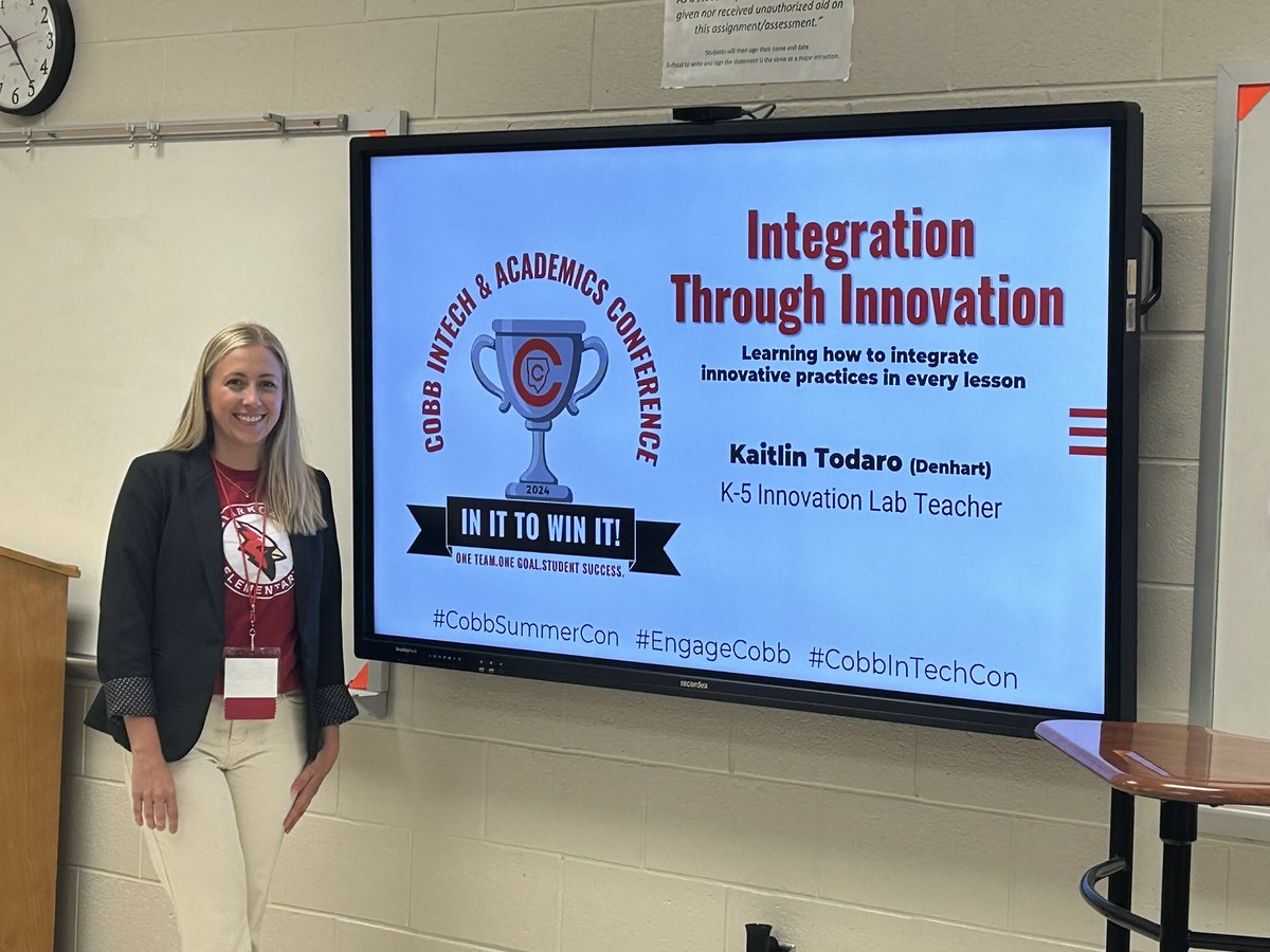the_learningden's tweet image. Loved presenting on how to use innovation daily to integrate content! Sharing my passion with other teachers fills my bucket. 😊❤️ #CobbSummerCon #EngageCobb