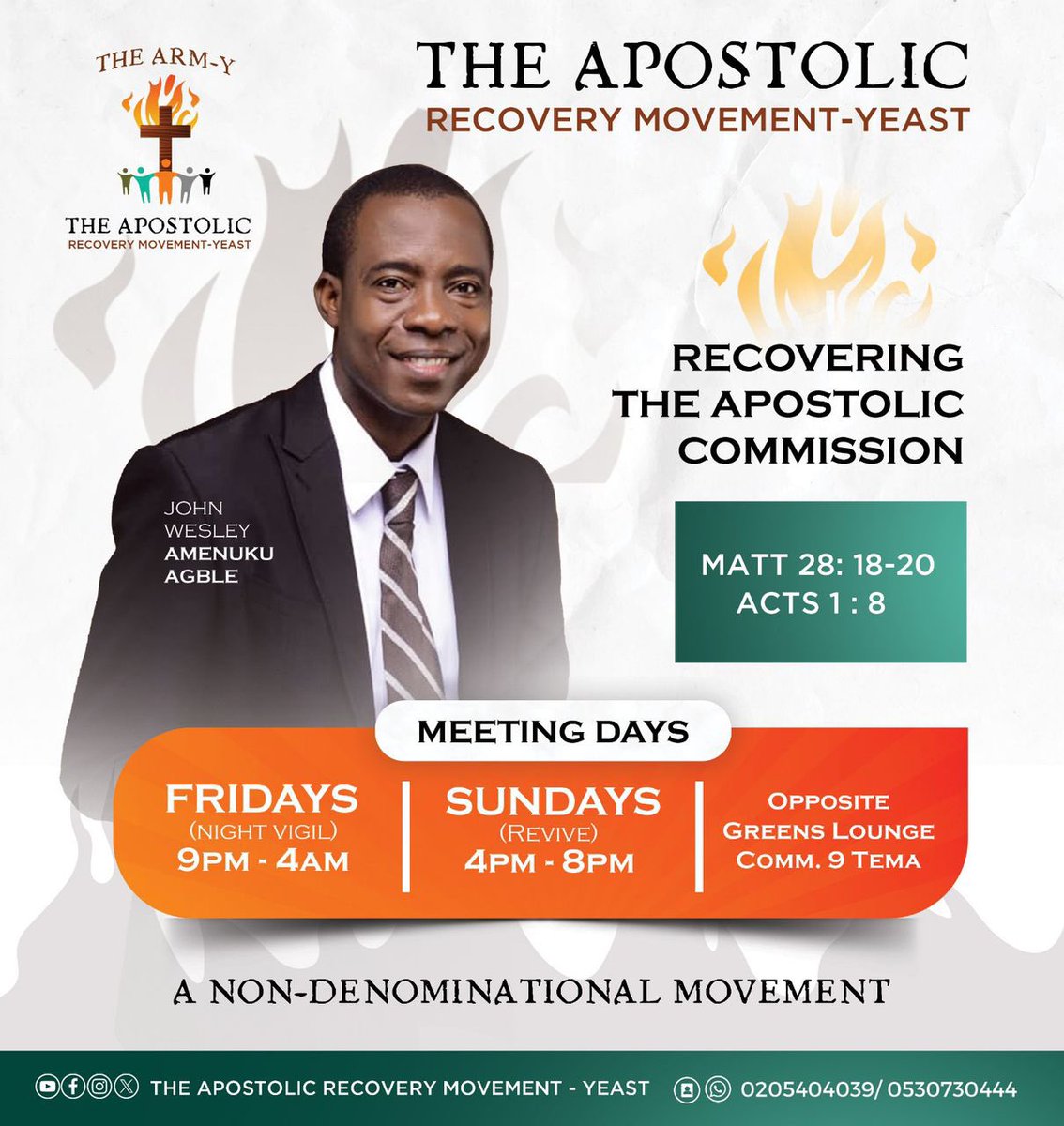 the_arm__y's tweet photo. Join our fellowship and experience the fire of restoration, our agenda is to recover the lost APOSTOLIC dimensions which Christ commissioned to the disciples after ascension.
 Christ is calling, access him now as he’s available…
#BuenMiércoles  #400Paar #EmisiónEstelarNT5 https://t.co/V41raVmnT1