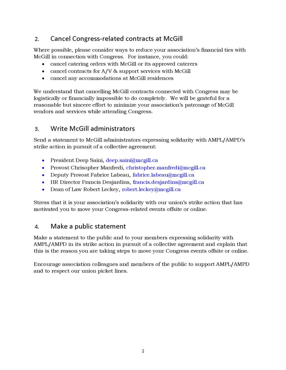 AMPL_AMPD's tweet photo. Several associations organizing events at the Congress of the Humanities and Social Sciences to be held in Montreal have asked us for information on how to help support us as we strike against @mcgillu. This is for you but see our full FAQ: https://t.co/5G5BRZjNys. https://t.co/I9MVSMoRdP