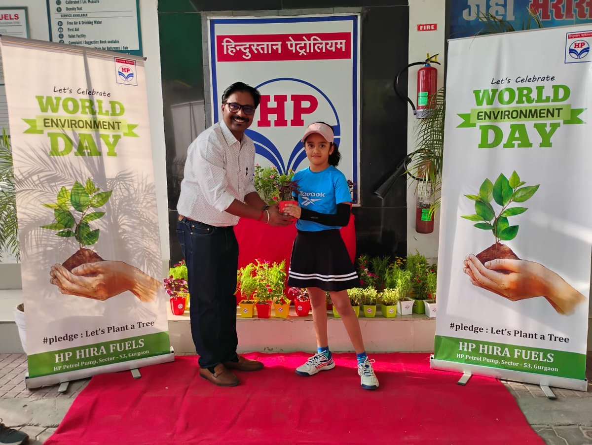 World Environment Day 2024: Celebrations at Hira Fuels, Gurugram by gifting plants to customers!!!
#WorldEnvironmentDay‌ 
#HPCL