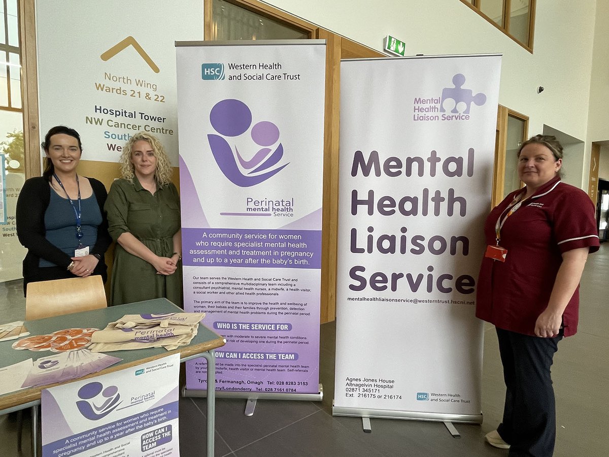 WesternHSCTrust's tweet photo. Our Perinatal Mental Health Service have accepted referrals and offered specialist support since October 2023. The Team offers assessment and treatment for women with moderate to severe mental health issues from 12 weeks gestation and up to one year post-natal. https://t.co/VvGUkRC0Cj