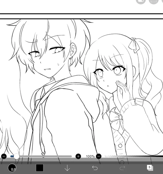 ヒソヒソ
👈に描き途中の🎧がいる 