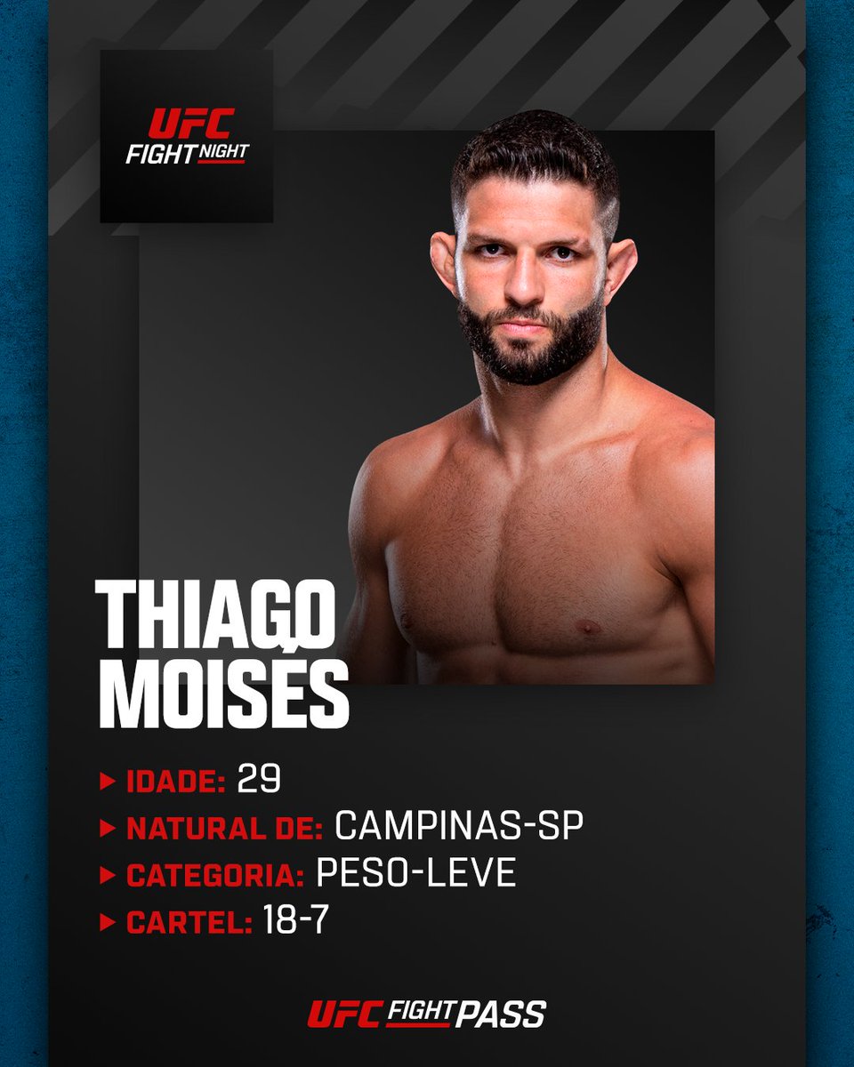UFCBrasil's tweet photo. Pela categoria peso-leve, @ThiagoMoisesMMA luta contra Ludovit Klein no #UFCLouisville.
Com quatro vitórias no 1º round em sua carreira, o brasileiro teve uma grande apresentação no #UFCVegas88, quando nocauteou Mitch Ramirez. https://t.co/bmsSY9bp13