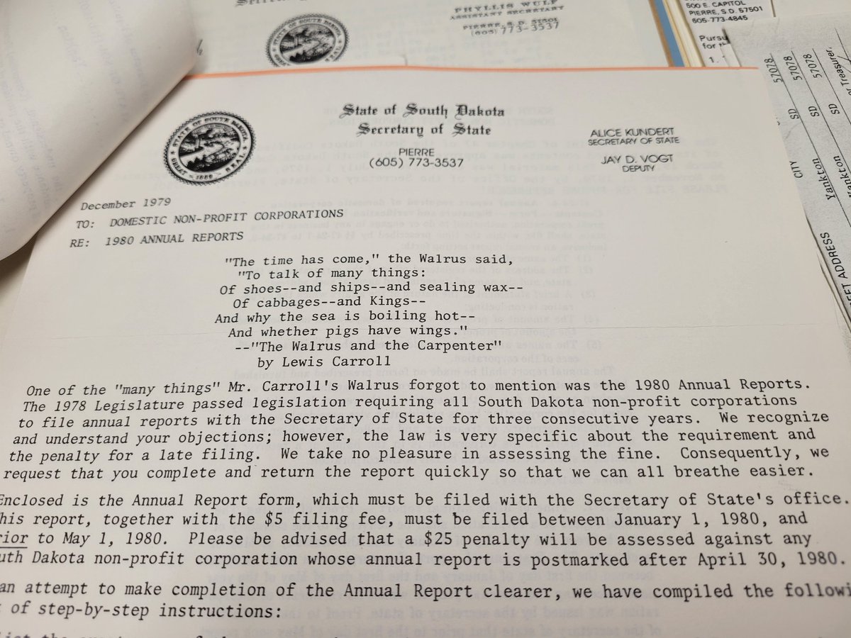 fencingwolves's tweet photo. Someone was having fun at the SD Secretary of State's office back in the day. https://t.co/k5aLl9UdQq