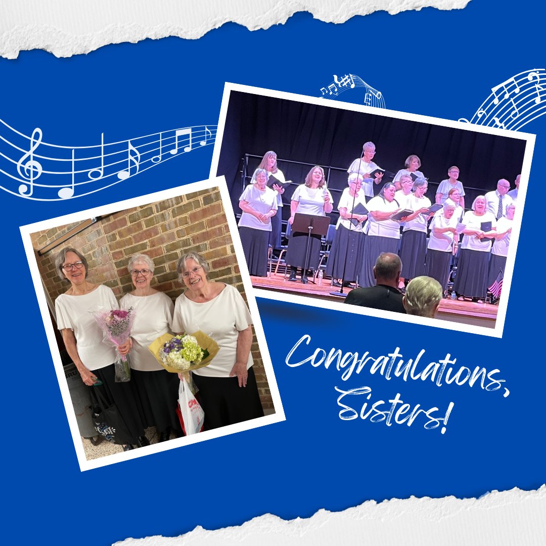 Attendees at the recent Centennial Singers Concert were treated to a variety of contemporary music, spirituals, patriotic music, and more. Congrats to our Sisters Donna Lord, Anne Zita Crudden, and Mary Karen Kelly for sharing their vocal talents through this talented chorus!