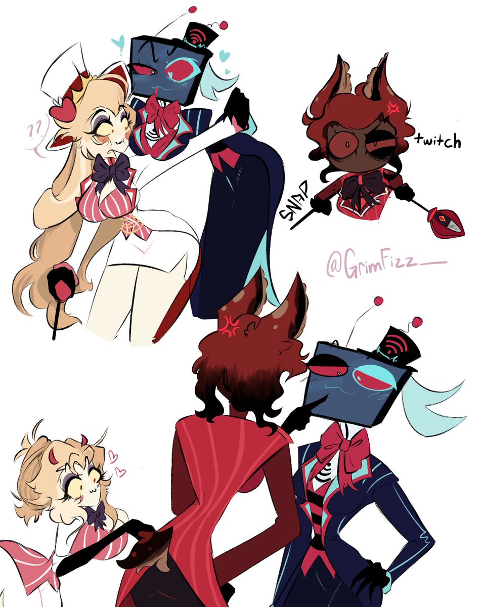 GrimFizz_'s tweet photo. NO🚫 touchy her apple!!!! 😤
•
•
Happy Pride month!! ( っ˶´ ˘ `)っ🩷🩵❤️
#radioapple//#radiostatic//#staticapple// #applestatic #vox #alastor #lucifer #genderbend #lesbians https://t.co/gBkS096ZEJ