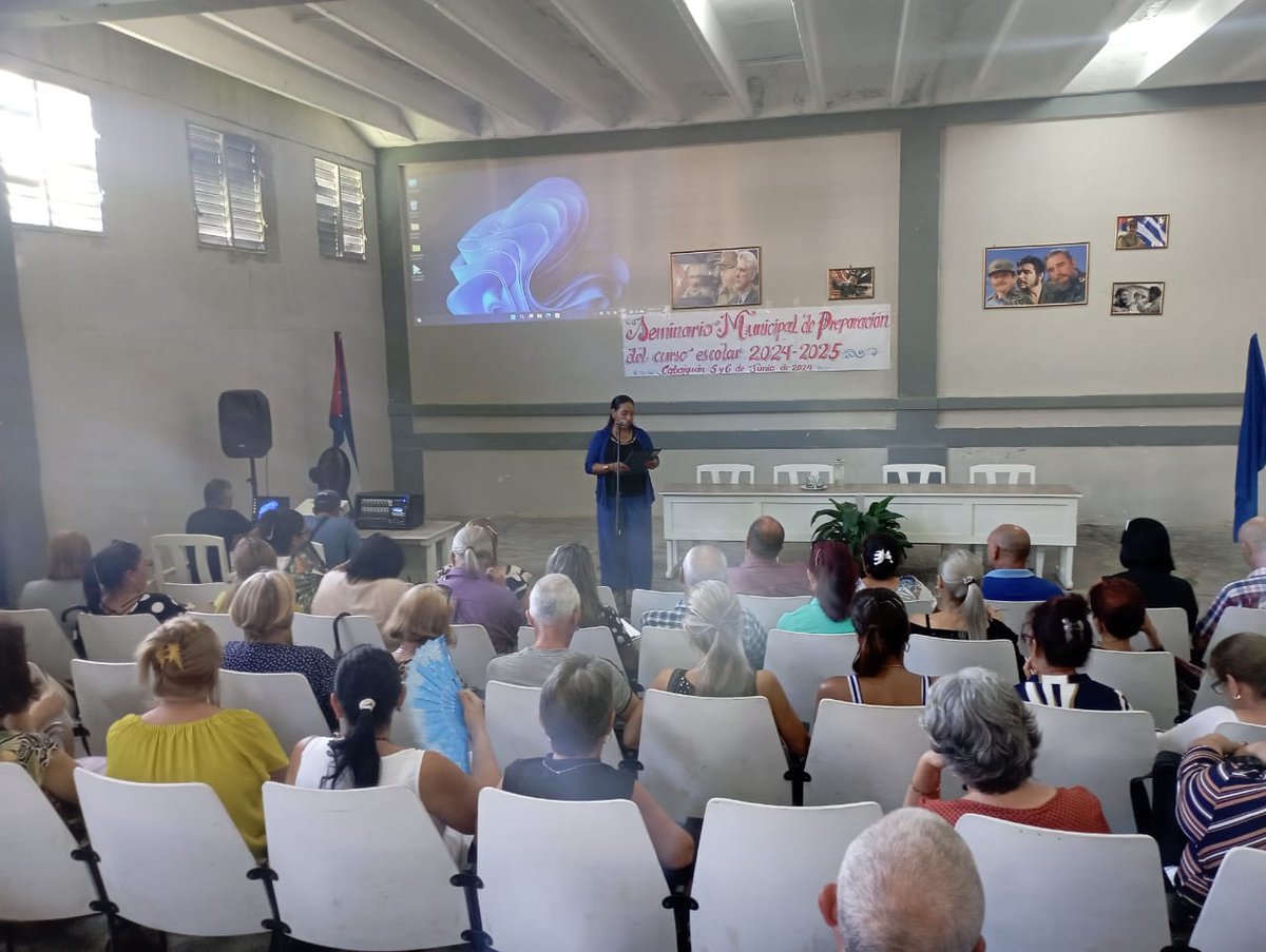 AndreiArmasBra6's tweet photo. En el municipio espirituano de Cabaiguán inician los seminarios municipales de preparación del curso escolar 2024/2025. Por un curso superior seguimos la Marcha por Nuevas Victorias. #SanctiSpíritusEnMarcha , @AlexisLorente74, @btan0987 , @DiazCanelB, @DeivyPrezMartn1 https://t.co/ItYULhQzs4