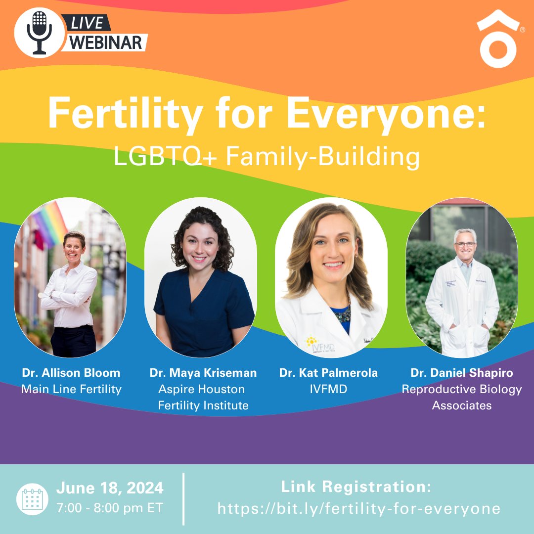🌈Join us for an interactive webinar on Tuesday, June 18 on LGBTQ+ fertility care &amp; family-building in celebration of Pride Month! Hear from physicians across <a href="/PreludeFert/">Prelude Fertility</a>, including MLF’s own Dr. Bloom. Register now: bit.ly/fertility-for-…