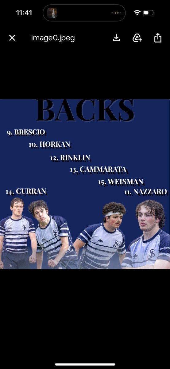 IT’S PLAYOFF GAME DAY! Here is our starting lineup for our semi-final game at BC High today at 5:30! 

Link for tickets: gofan.co/event/1531933?…

 #SoarAsOne #Team22 #SJPRugby