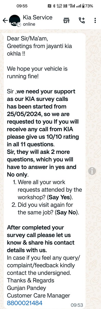 arnimated's tweet photo. @KiaInd So this is the level of coaching to get feedback? https://t.co/qeKpqIUSsr