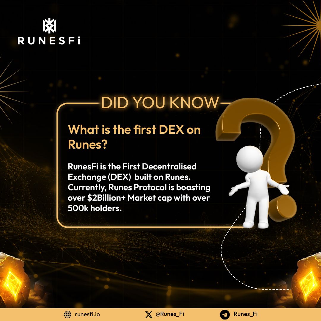 SATients's tweet photo. Revolutionize Your Trading with #RunesFi DEX! 🚀🚀

Over $18 Million in volume on the Testnet! 🚀

Trade Runes tokens securely and efficiently. 

Unlock incredible features and elevate your DeFi journey! 📈🔗

Join the RunesFi community now: https://t.co/a2E28DCVgX

#Runes #RunesProtocol #btc #defi #bitcoin #brc20