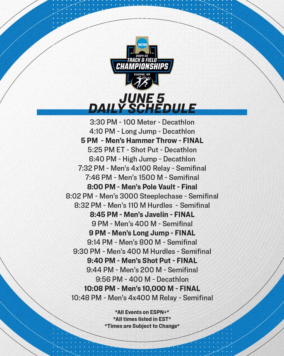 👟 It all begins today! 🏆

 Here's today's schedule.   

#NCAATF