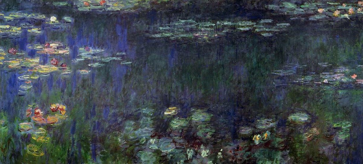 Water Lilies, Green Reflection (left half), 1926 linktr.ee/monet_artbot