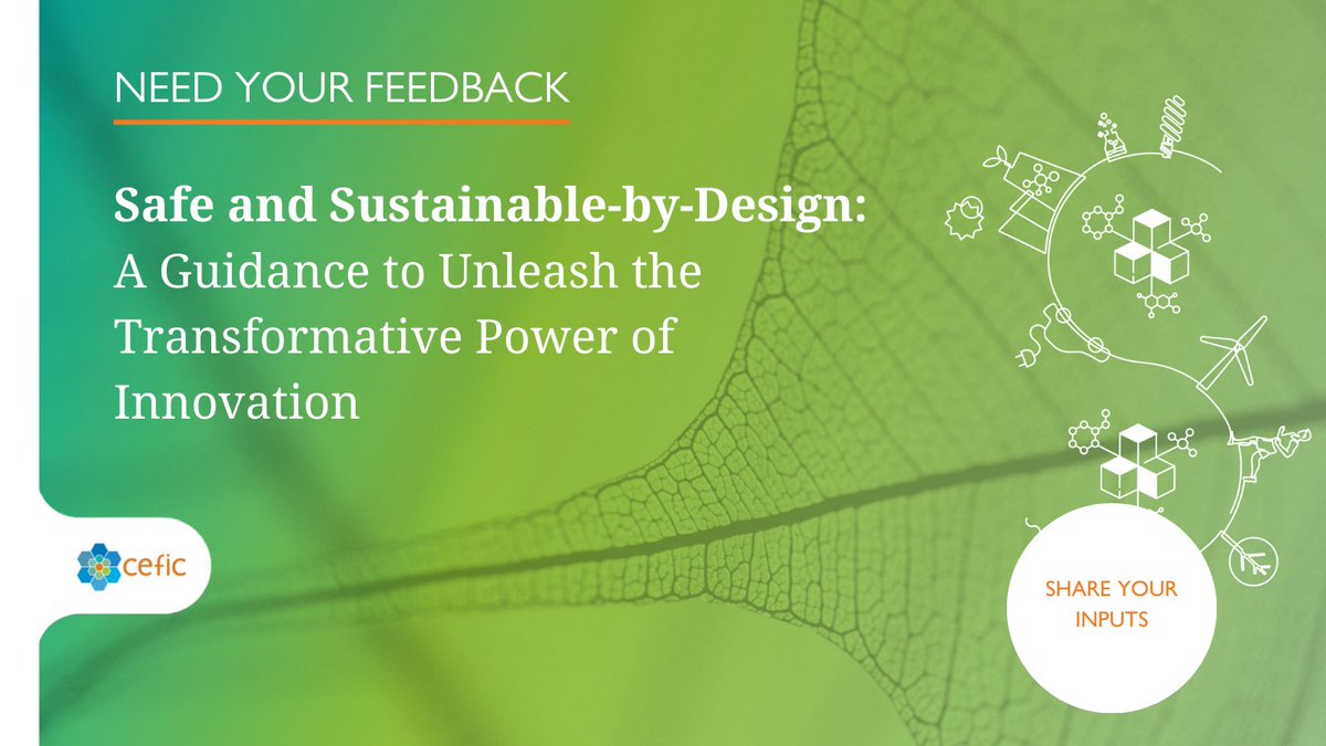 Cefic's tweet image. 💡Cefic’s new guidance on Safe and Sustainable-by-Design provides insights on integrating #SSbD principles into the core of the chemical industry's innovation processes. 📝 Share your feedback: tinyurl.com/4rxvnt2u
Deadline: July 15th, EoB.