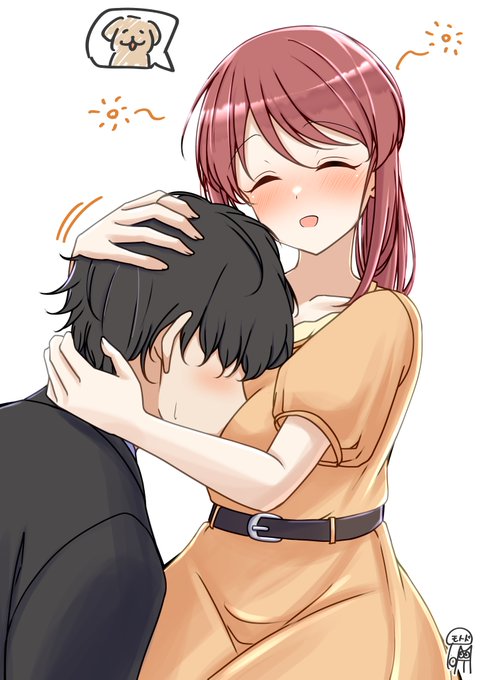 「brown hair headpat」 illustration images(Latest)