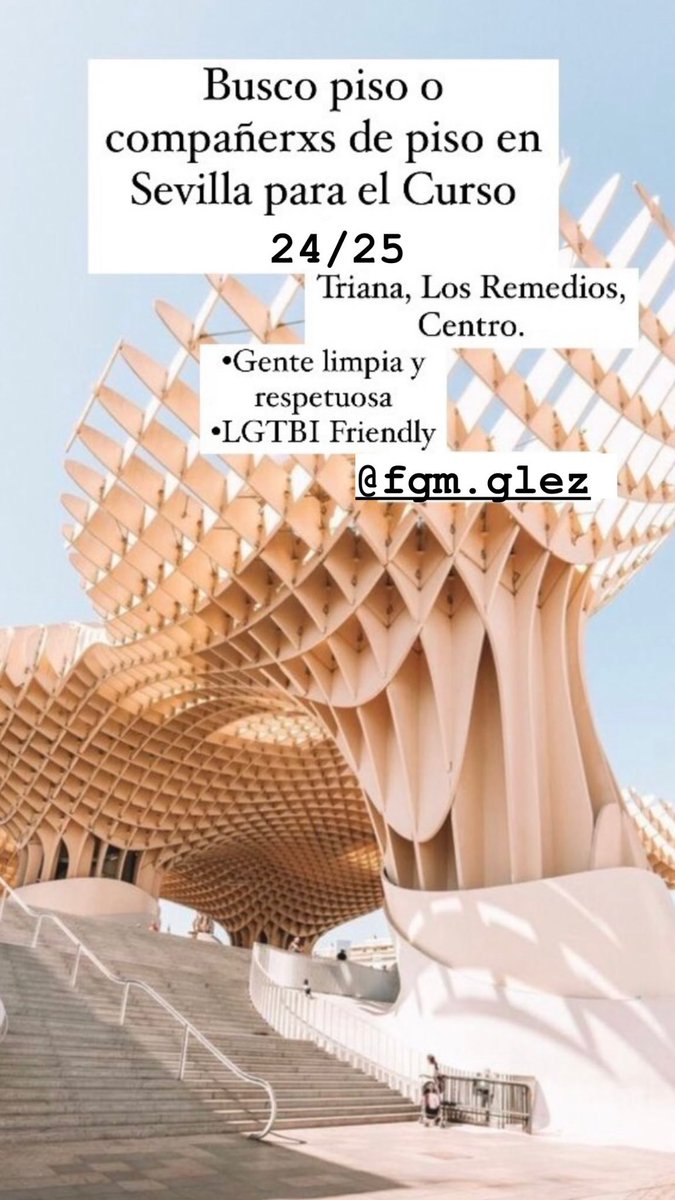 FgmGlez's tweet photo. Busco piso o habitacion en Sevilla, curso 24/25 por Triana, Los Remedios, Centro 
#pisossevilla #us #pisosus 
#estudiantes #pisocompartido https://t.co/Q9Axsbd5JK