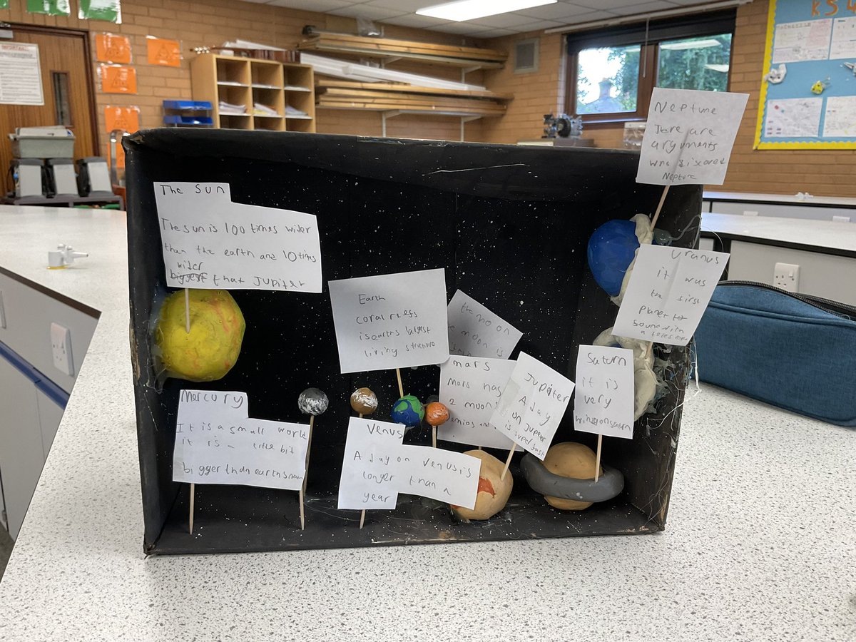 CCSBScience's tweet photo. As part of the #CCAstronomyClub, students have been making their own Solar System in a Box #CCCreativity #CCEngage #CCInspire https://t.co/oXoZusJ8vG